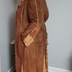 Trench Long Coat Faux Suede